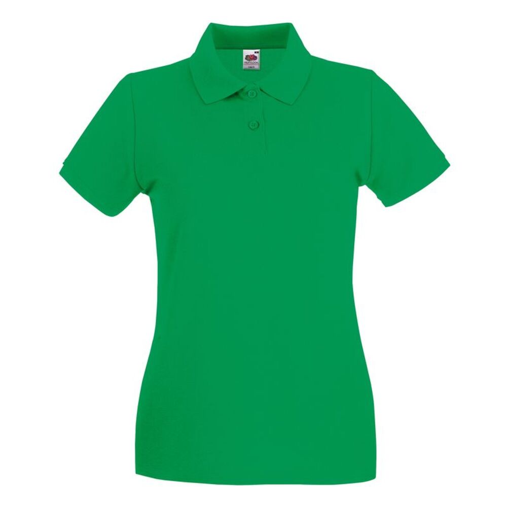 Fruit of the Loom Womens/Ladies  Cotton Pique Lady Fit Polo Shirt / Kelly Green